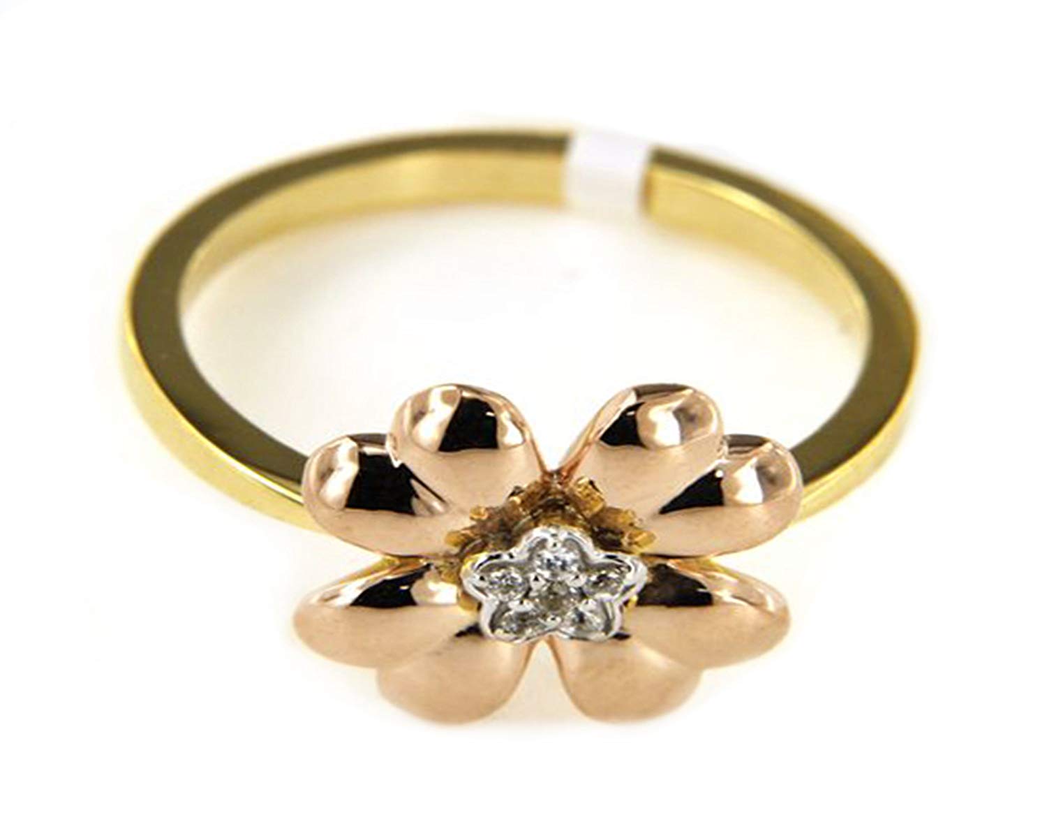 atjewels 14K Yellow Gold Over 925 Silver 0.09 TCW with Round White CZ Flower Wedding Ring MOTHER'S DAY SPECIAL OFFER - atjewels.in