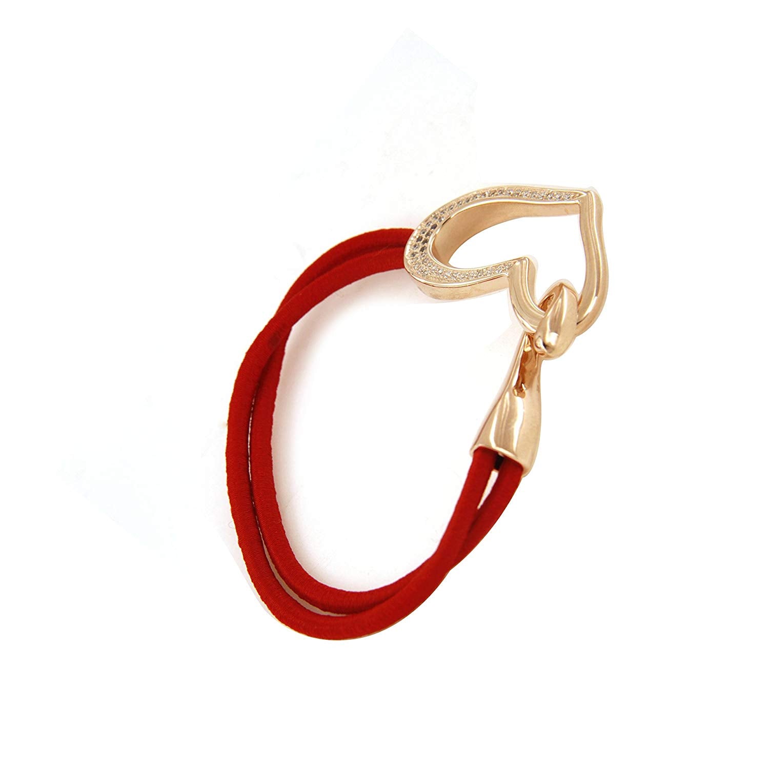 atjewels valentine Special Rose Gold Plated on 925 Sterling Red Cord Adjustable Heart Bracelet MOTHER'S DAY SPECIAL OFFER - atjewels.in