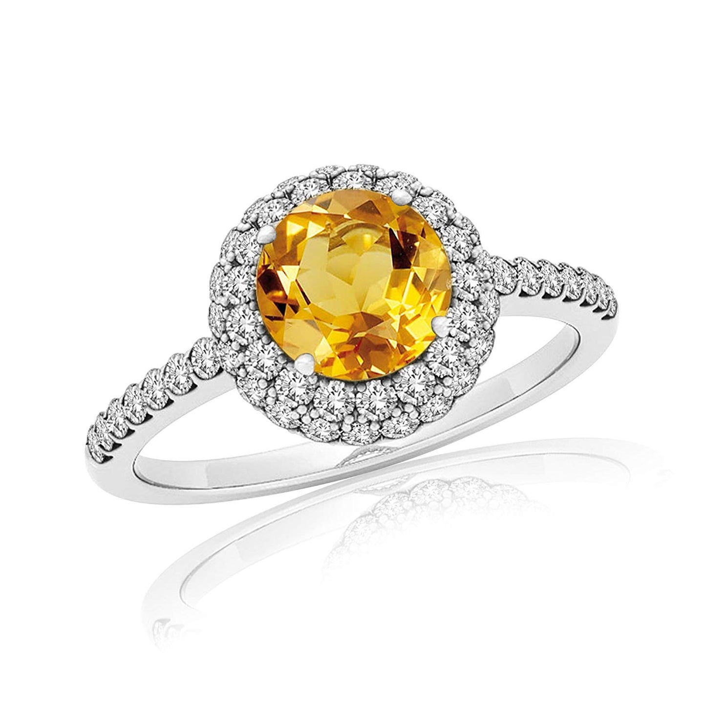 14K White Gold Plated .925 Sterling Silver Amthesty Holo Engagement Ring Free Sizing For Women's - atjewels.in