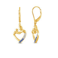 atjewels Valentine Special 18K Yellow Gold Plated on 925 Silver Round Multi Color Stone Mom and Baby Earrings - atjewels.in