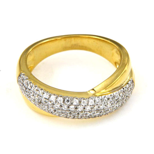 atjewels 14K Yellow & White Gold Over 925 Sterling Silver Round White CZ Engagement Ring MOTHER'S DAY SPECIAL OFFER - atjewels.in