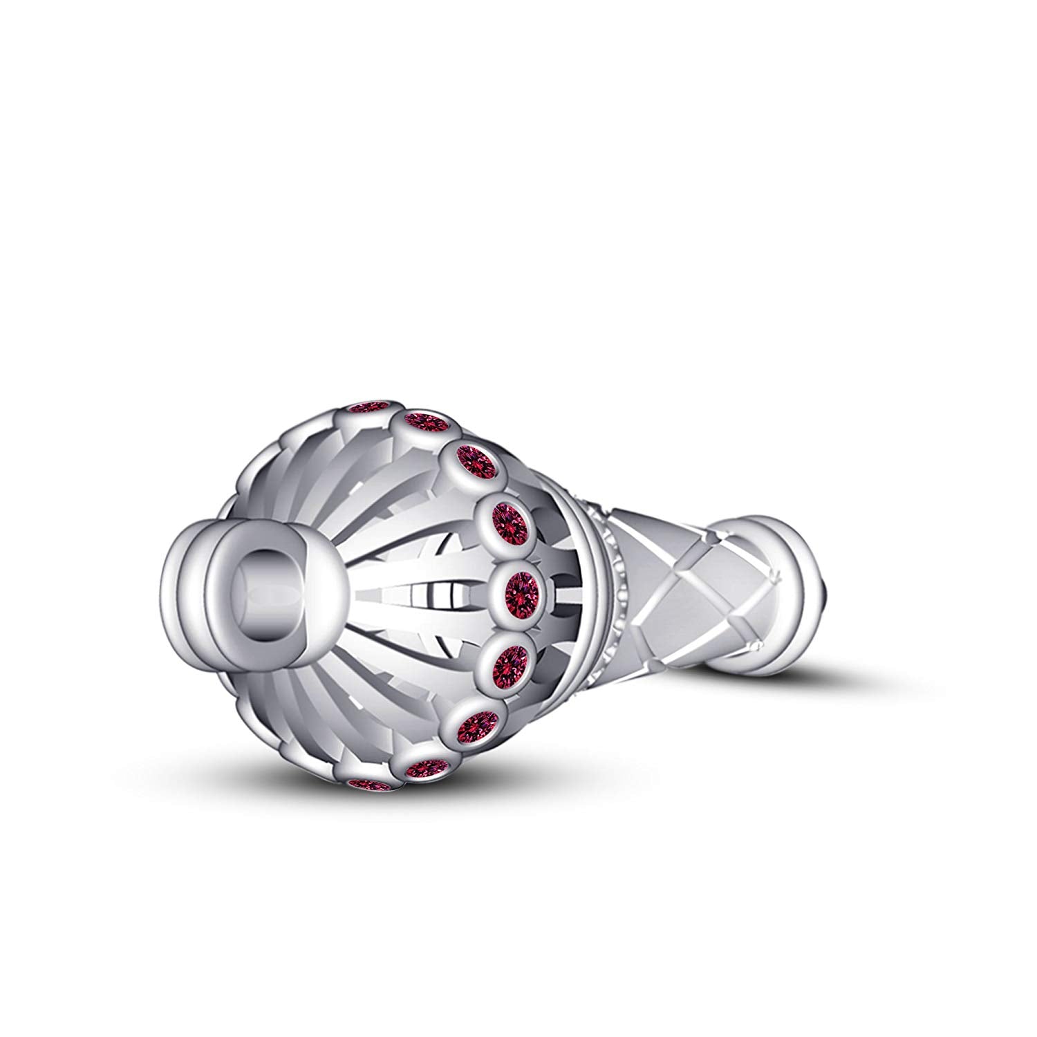 atjewels Bajrangi Bhaijan Style Gadha Pendant Pink Sapphire White Gold Finish .925 Silver For Men's MOTHER'S DAY SPECIAL OFFER - atjewels.in