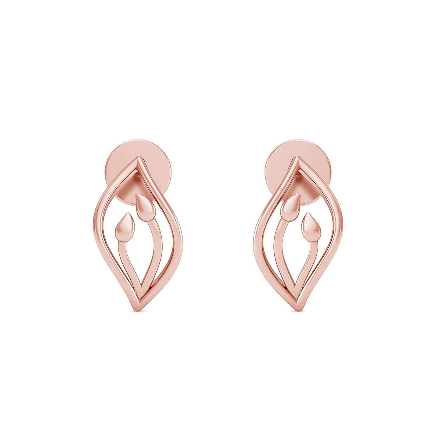 atjewels Valentine Day 18K Rose Gold Over 925 Silver V Shaped Engagement Earrings For Women's MOTHER'S DAY SPECIAL OFFER - atjewels.in