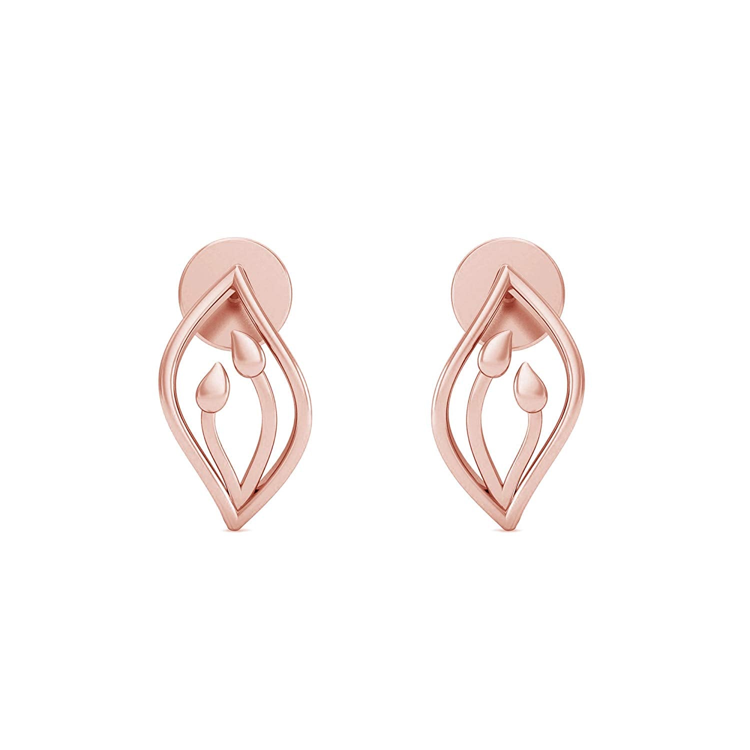 atjewels Valentine Day 18K Rose Gold Over 925 Silver V Shaped Engagement Earrings For Women's MOTHER'S DAY SPECIAL OFFER - atjewels.in