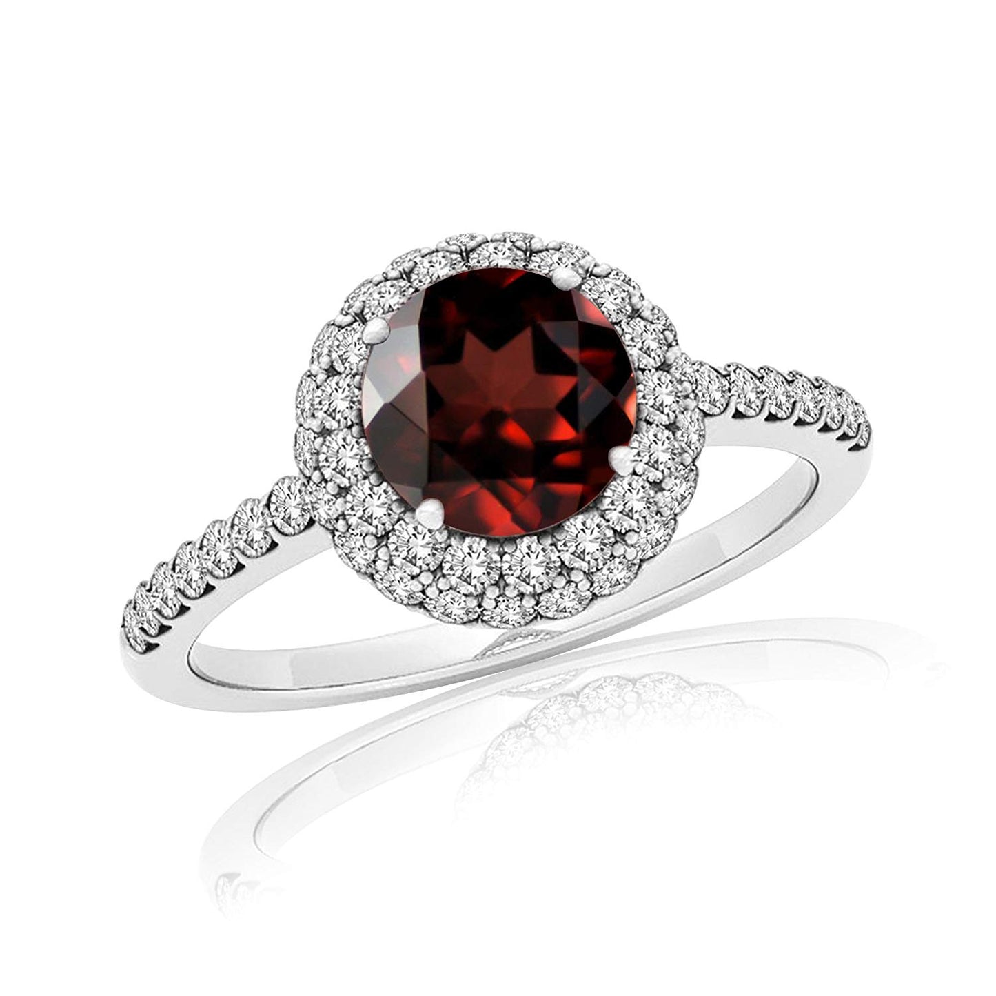 14K White Gold Plated .925 Sterling Silver Amthesty Holo Engagement Ring Free Sizing For Women's - atjewels.in