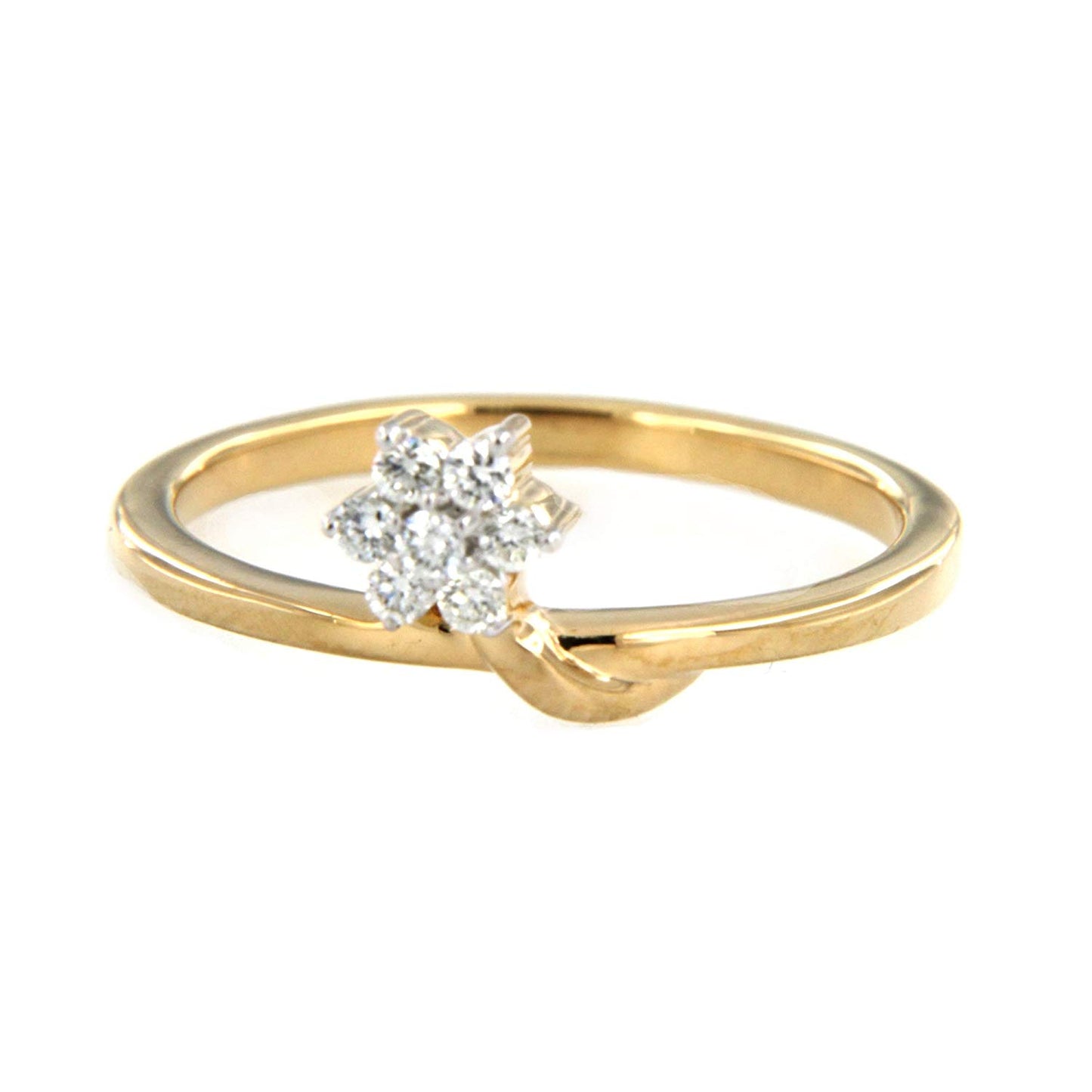 atjewels 18K Yellow Gold Over .925 Sterling Round White CZ Fashion Flower Ring MOTHER'S DAY SPECIAL OFFER - atjewels.in