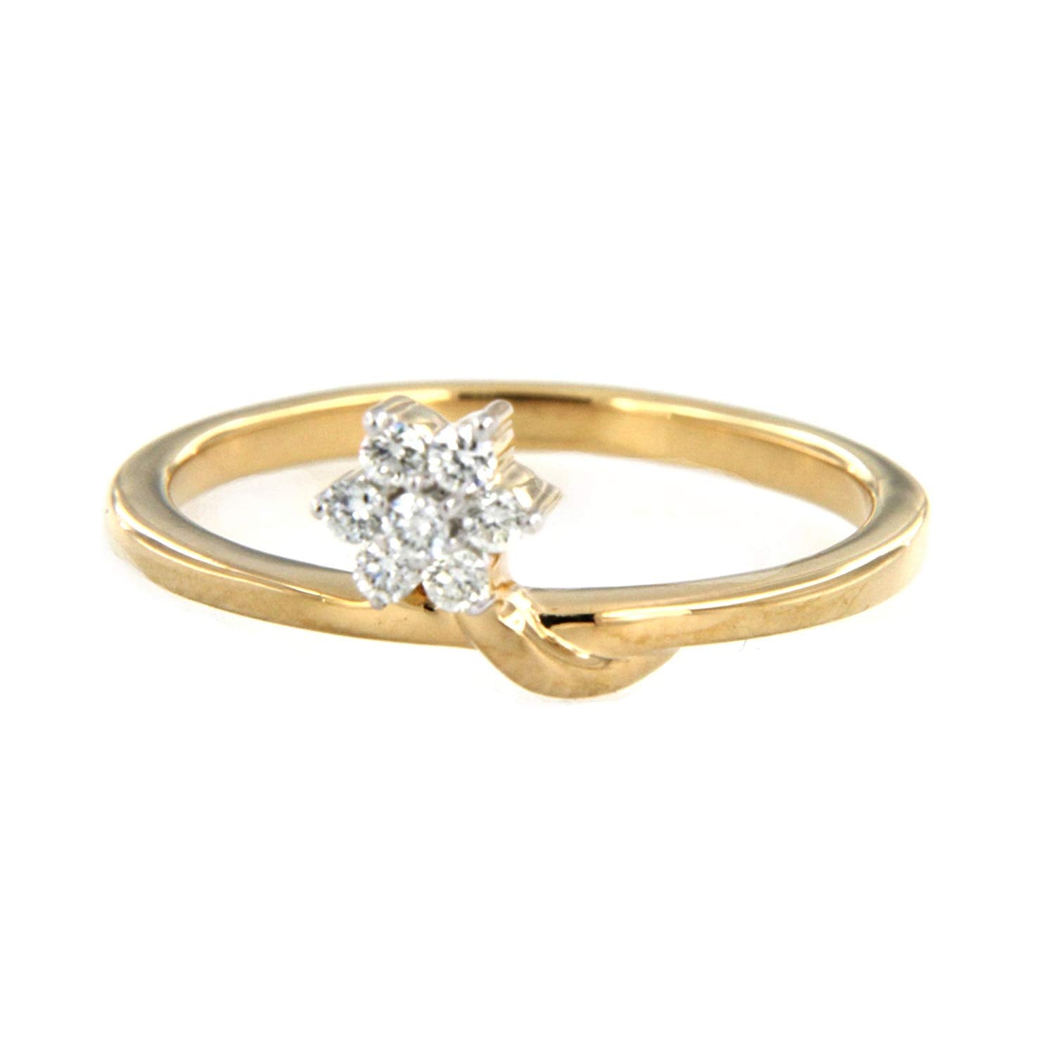 atjewels 18K Yellow Gold Over .925 Sterling Round White CZ Fashion Flower Ring MOTHER'S DAY SPECIAL OFFER - atjewels.in
