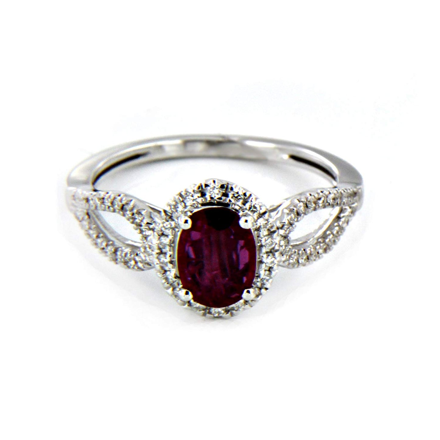 Beautiful 18K White Gold Over .925 Sterling Silver Oval Cut Engagement Ring For Free Shipping - atjewels.in