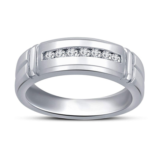 atjewels Round White Zirconia 925 Sterling Silver Wedding Band Ring MOTHER'S DAY SPECIAL OFFER - atjewels.in