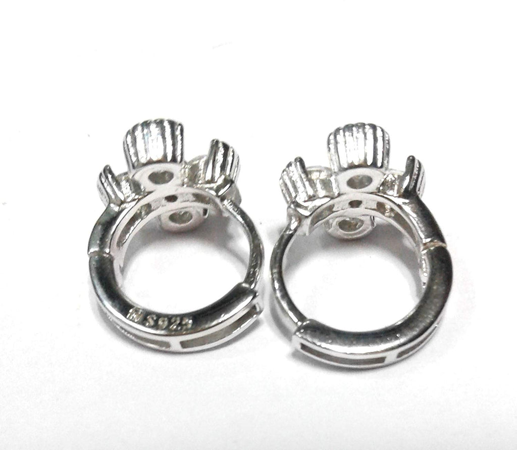 atjewels Round Cut White CZ 925 Sterling Silver Hoop Earrings For Girl's and Women's For MOTHER'S DAY SPECIAL OFFER - atjewels.in