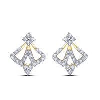 atjewels 18K Twotone Gold Over 925 Silver Round White CZ Engagement Stud Earrings For Women's MOTHER'S DAY SPECIAL OFFER - atjewels.in