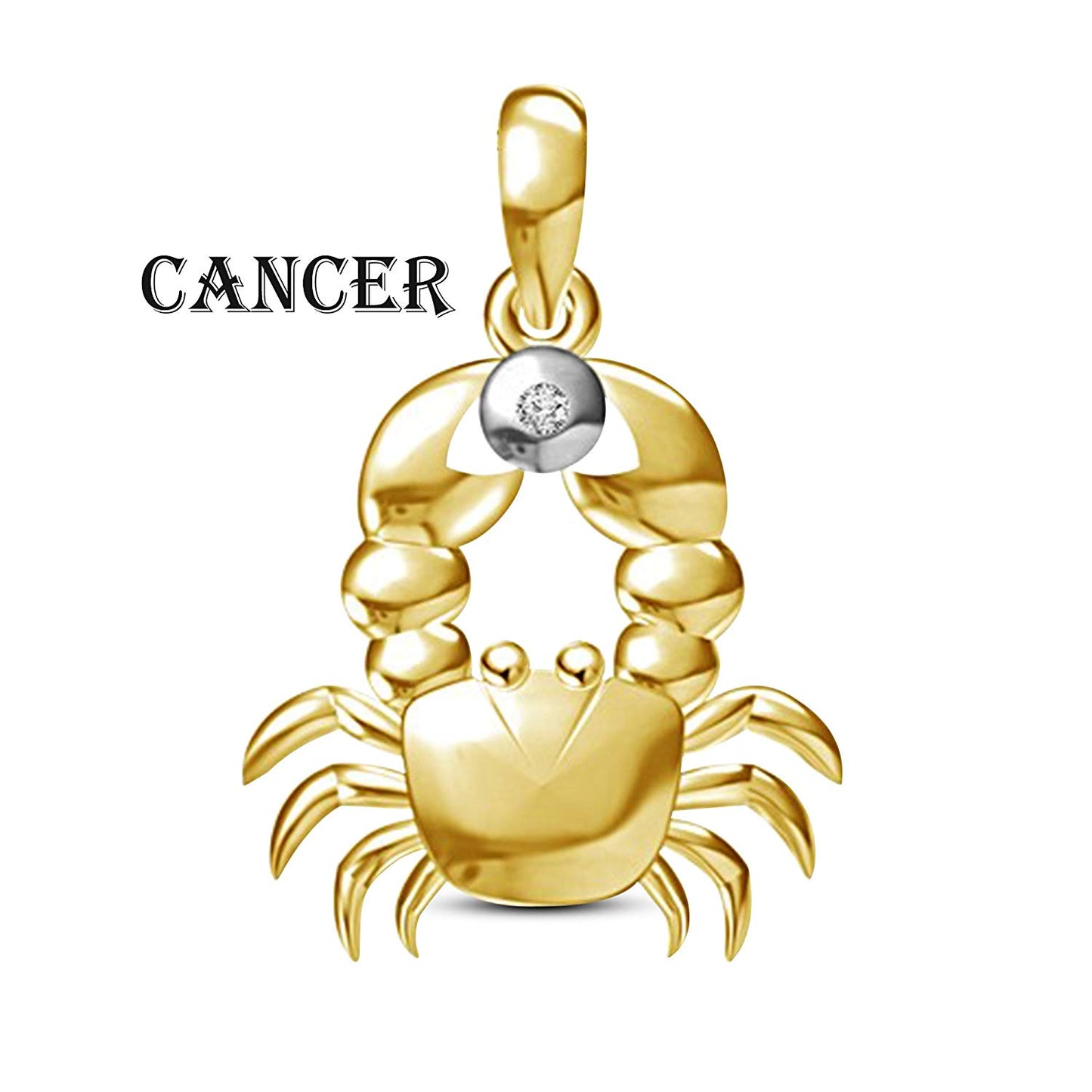 atjewels 14K Gold Over 925 Sterling Silver White CZ 12 Constellations Zodiac Pendant - atjewels.in