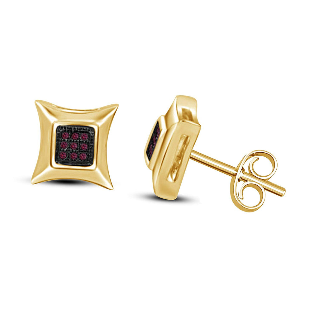 Women's Special Two Tone Gold Plated 925 Sterling Silver Pink Sapphire Kite Shape Stud Earrings From atjewels MOTHER'S DAY SPECIAL OFFER - atjewels.in