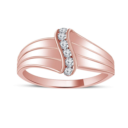 atjewels 14K Rose Gold Over .925 Sterling With Round White Zirconia New Cocktail Ring MOTHER'S DAY SPECIAL OFFER - atjewels.in