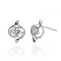 atjewels Anniversary Stud Earrings in Round White Zirconia with 14K White Gold Over 925 Sterling Silver For Women's MOTHER'S DAY SPECIAL OFFER - atjewels.in