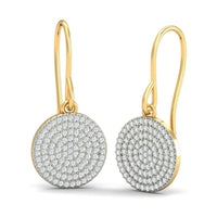 atjewels 14K Yellow Gold Over on .925 Sterling Silver White Simulated Diamond Hoop Earrings For Women's MOTHER'S DAY SPECIAL OFFER - atjewels.in