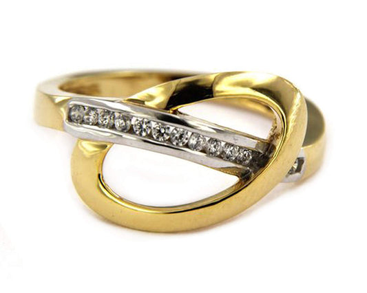 atjewels 0.20 TCW Round White CZ With 14K Yellow Gold Over 925 Silver New Cocktail Ring MOTHER'S DAY SPECIAL OFFER - atjewels.in