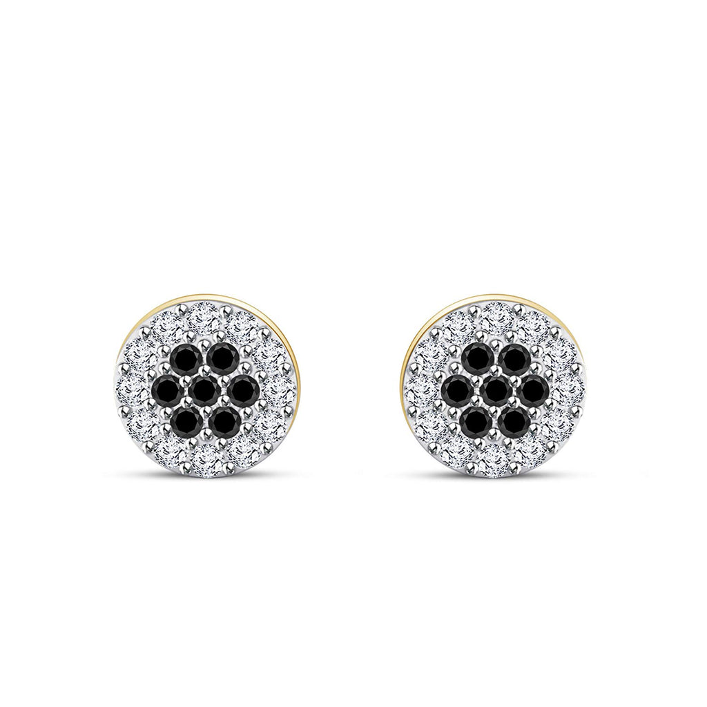 Cushion Stud Earrings in 18K White Gold with Black Diamonds, 8mm | David  Yurman