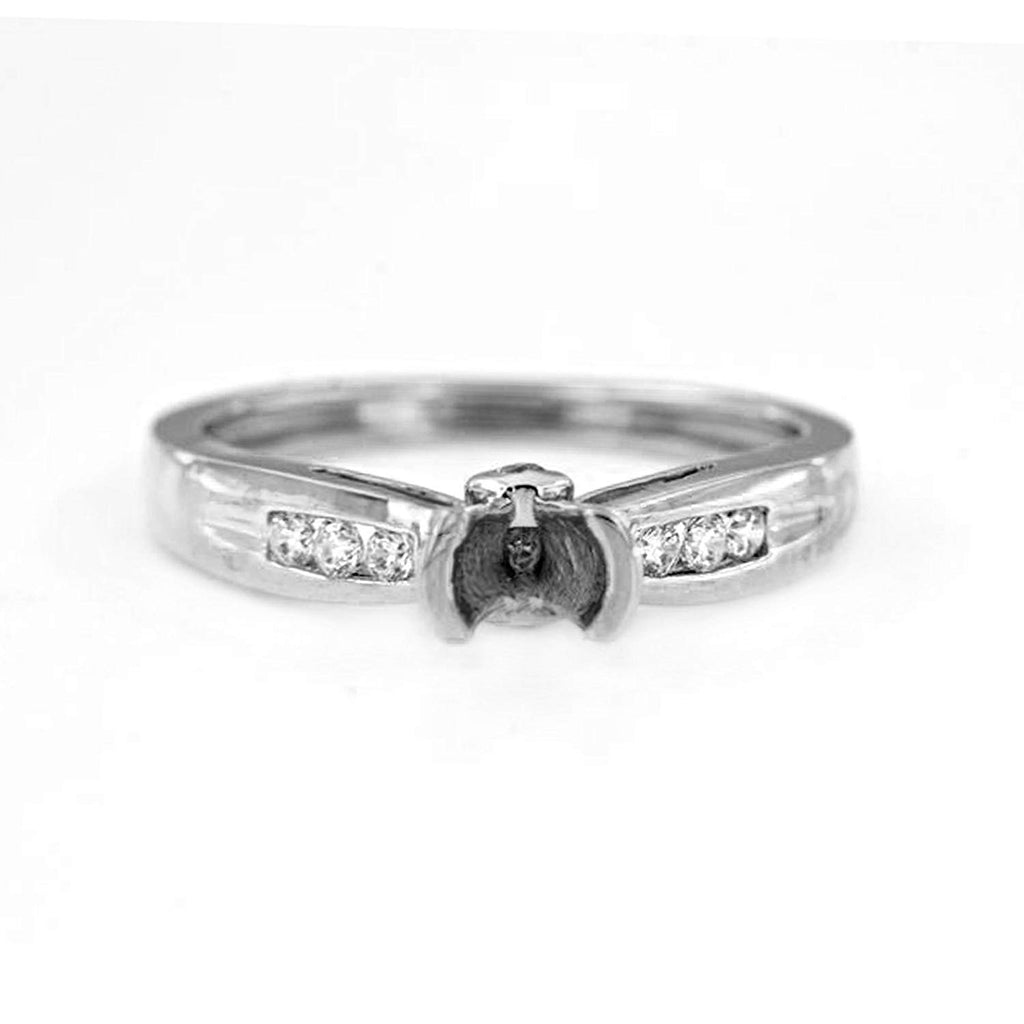 atjewels 14K White Gold Over 925 Silver Round White CZ Mount Annivarsary Ring MOTHER'S DAY SPECIAL OFFER - atjewels.in