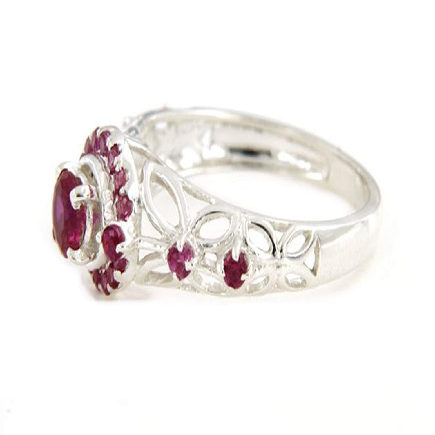 atjewels 0.87 CT 14K White Gold Over .925 Sterling Round Pink Sapphire  Princess Snow White Engagement Ring MOTHER'S DAY SPECIAL OFFER - atjewels.in