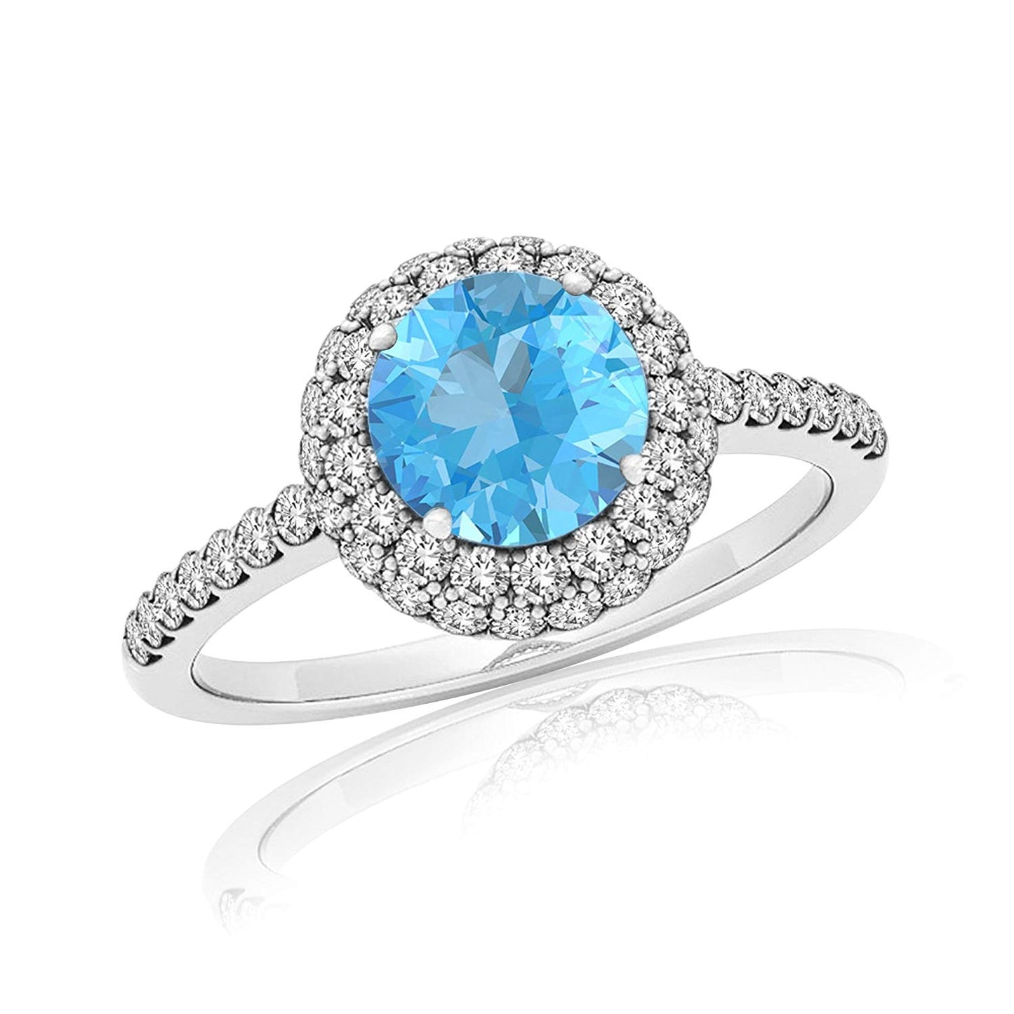 14K White Gold Plated .925 Sterling Silver Amthesty Holo Engagement Ring Free Sizing For Women's - atjewels.in