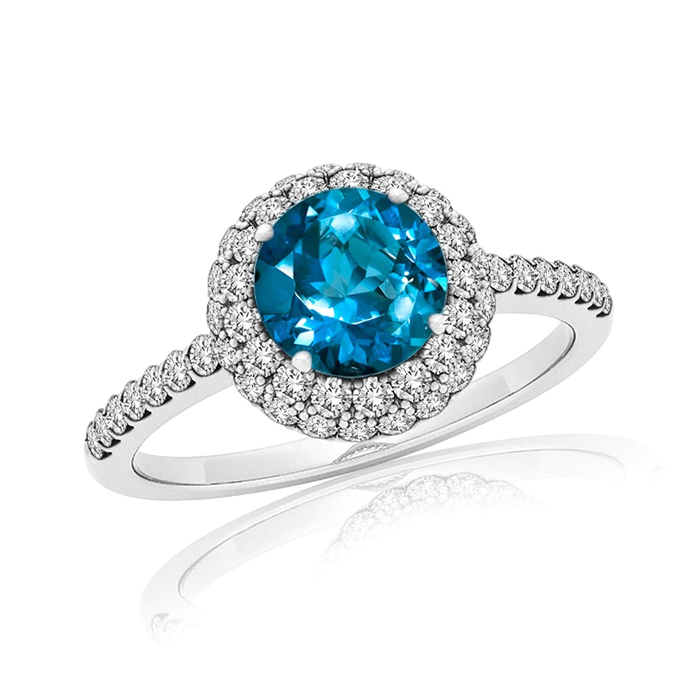 14K White Gold Plated .925 Sterling Silver Amthesty Holo Engagement Ring Free Sizing For Women's - atjewels.in