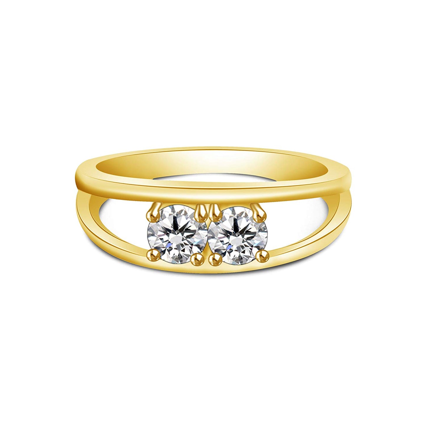 atjewels Women's Wedding Ring White CZ With 18K Yellow Gold Over .925 Sterling Silver MOTHER'S DAY SPECIAL OFFER - atjewels.in