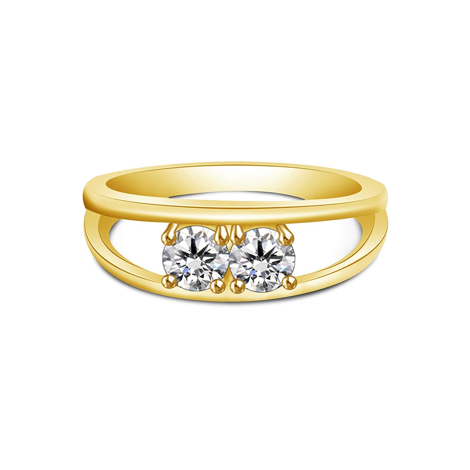 atjewels Women's Wedding Ring White CZ With 18K Yellow Gold Over .925 Sterling Silver MOTHER'S DAY SPECIAL OFFER - atjewels.in