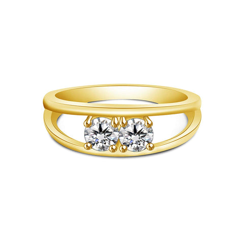 atjewels Women's Wedding Ring White CZ With 18K Yellow Gold Over .925 Sterling Silver MOTHER'S DAY SPECIAL OFFER - atjewels.in