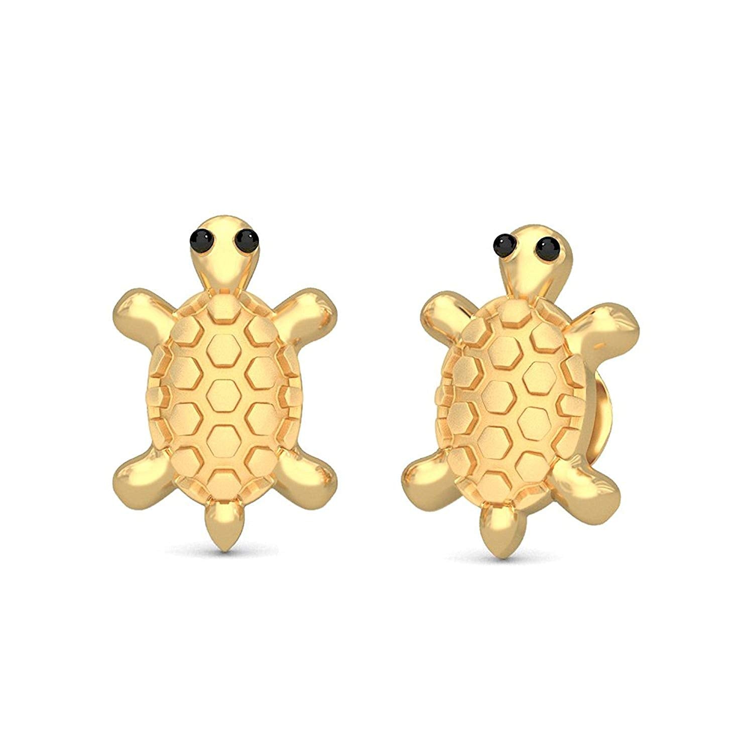 atjewels Round Cut Black CZ 14k Yellow Gold Over Sterling Silver Tortoise Earrings For Girl's & Women's MOTHER'S DAY SPECIAL OFFER - atjewels.in
