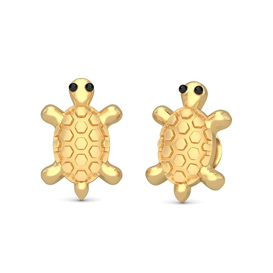 atjewels Round Cut Black CZ 14k Yellow Gold Over Sterling Silver Tortoise Earrings For Girl's & Women's MOTHER'S DAY SPECIAL OFFER - atjewels.in