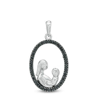 atjewels 14K White Gold Plated on 925 Sterling Black Cubic Zirconia Mom Baby Pendant For Women's MOTHER'S DAY SPECIAL OFFER - atjewels.in
