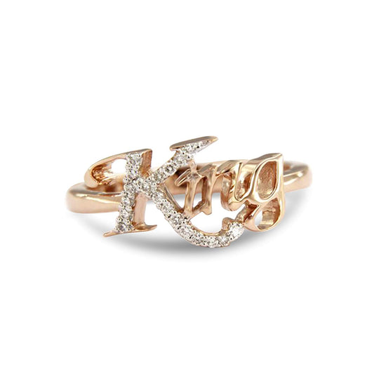 atjewels King Ring For Men's in 14K Rose Gold Over 925 Sterling Silver Round White Zirconia MOTHER'S DAY SPECIAL OFFER - atjewels.in