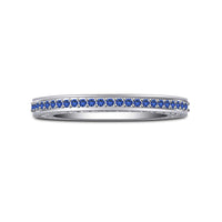 atjewels 14K White Gold on 925 Silver Round Blue Sapphire Wedding Band Ring Size US 8 MOTHER'S DAY SPECIAL OFFER - atjewels.in