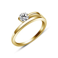atjewels 14K Yellow Gold Over 925 Sterling Round White CZ Bypass Ring For Women's MOTHER'S DAY SPECIAL OFFER - atjewels.in