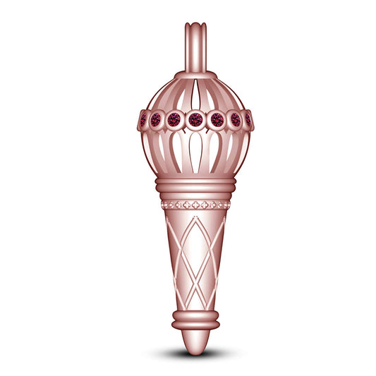 atjewels Bajrangi Bhaijan Style Gadha Pendant Pink Sapphire Rose Gold Finish .925 Silver For Men's MOTHER'S DAY SPECIAL OFFER - atjewels.in