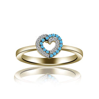 atjewels Round Cut Aquamarine & White CZ Sterling Silver Engagement Heart Ring For Women's & Girl's MOTHER'S DAY SPECIAL OFFER - atjewels.in
