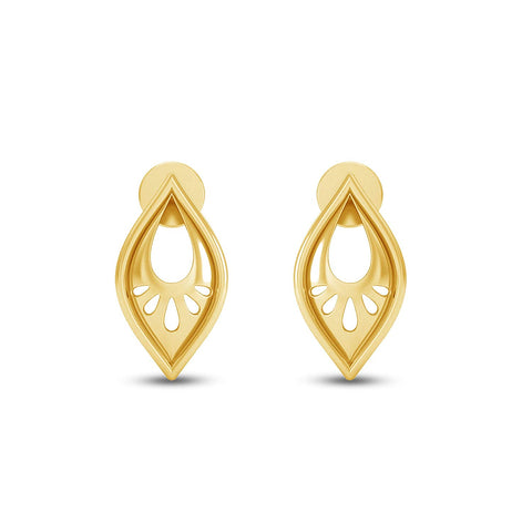 atjewels Yellow Gold Over 925 Sterling Silver Marquise Shaped Dangle Earrings MOTHER'S DAY SPECIAL OFFER - atjewels.in