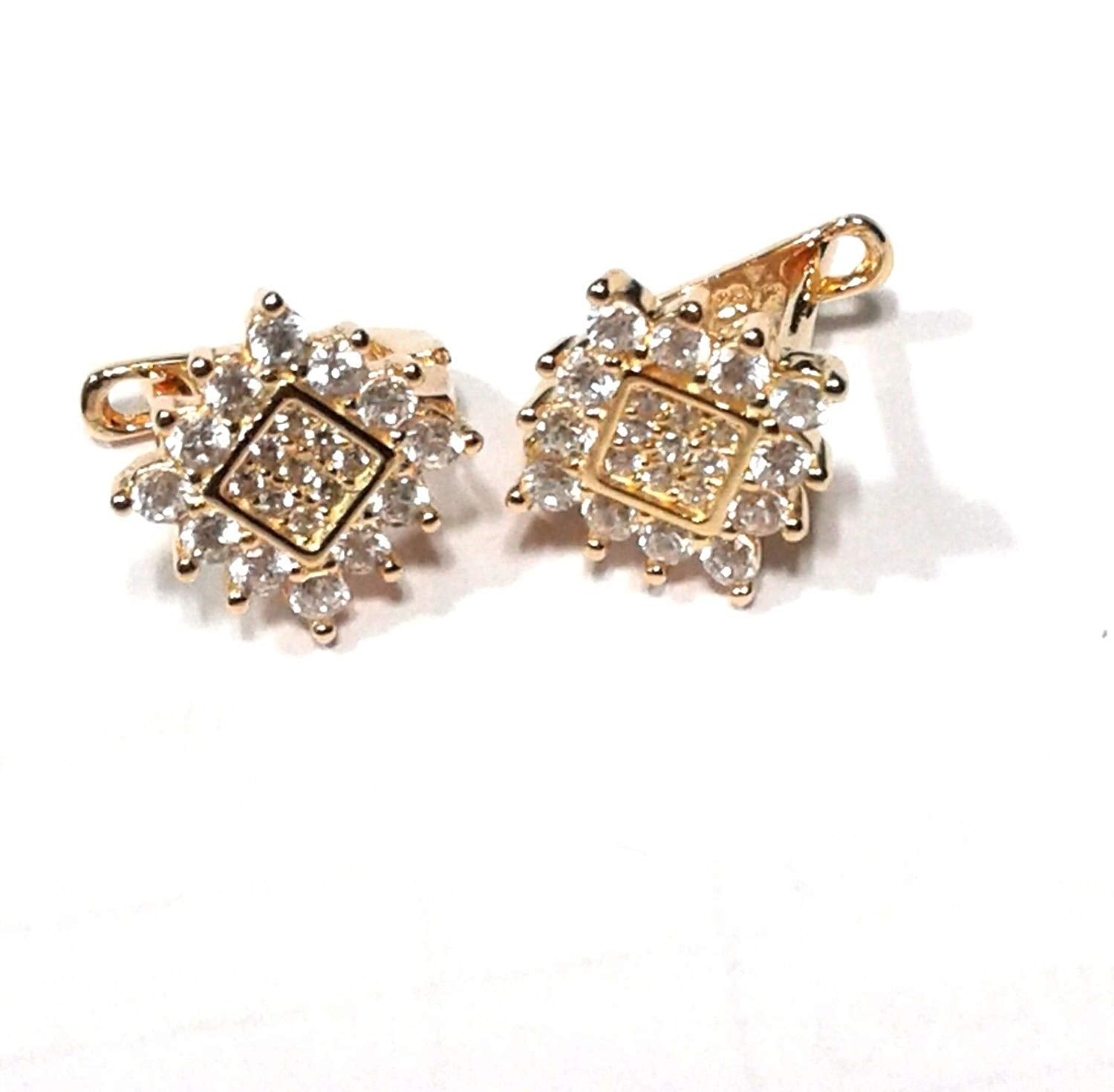 atjewels Round Cut White CZ 14k Yellow Gold Over 925 Sterling Silver Hoop Earrings For Girl's and Women's For MOTHER'S DAY SPECIAL OFFER - atjewels.in