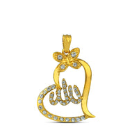 atjewels 14K Gold Plated on Sterling Silver White CZ allah with butterfly pendant for Women's MOTHER'S DAY SPECIAL OFFER - atjewels.in