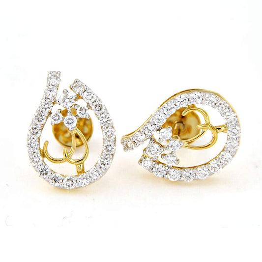 atjewels 18k Yellow Gold Plated Sterling Silver American Diamond Screw Back Stud Earrings MOTHER'S DAY SPECIAL OFFER - atjewels.in