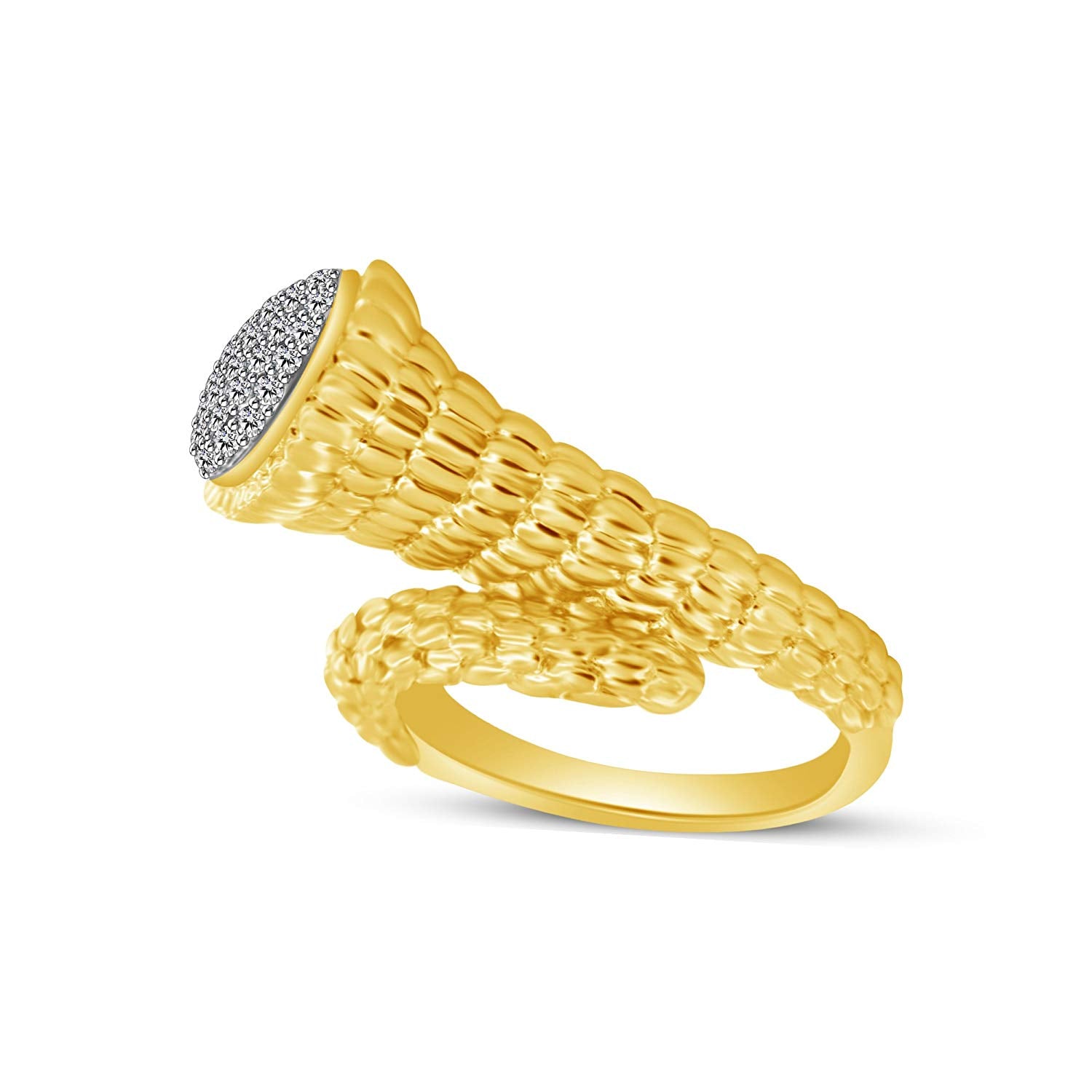 14K Yellow Gold Over Sterling Silver Cocktail Ring For Women - atjewels.in