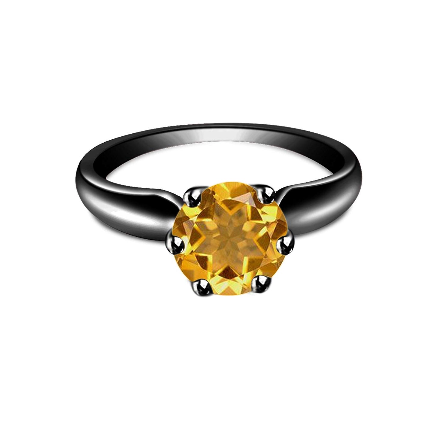 atjewels Round Cut Multi-Color Gemstone .925 Sterling Silver Solitaire Engagement Ring For Women's and Girl's For Diwali Special - atjewels.in