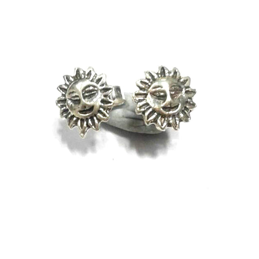 atjewels Oxidised .925 Sterling Silver Moon Stud Earrings For Girl's and Women's For MOTHER'S DAY SPECIAL OFFER - atjewels.in