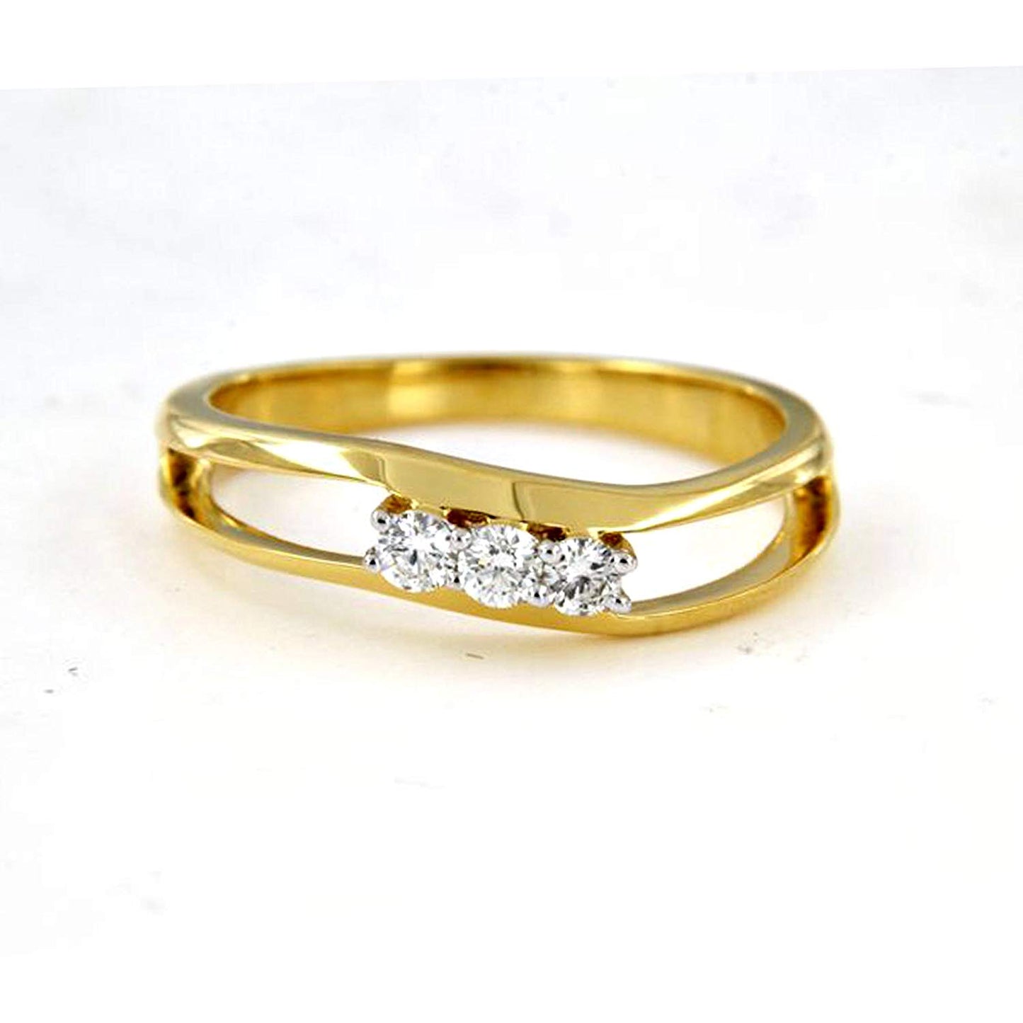 atjewels 18K Yellow Gold Over .925 Sterling Silver Round White CZ Engagement Ring MOTHER'S DAY SPECIAL OFFER - atjewels.in