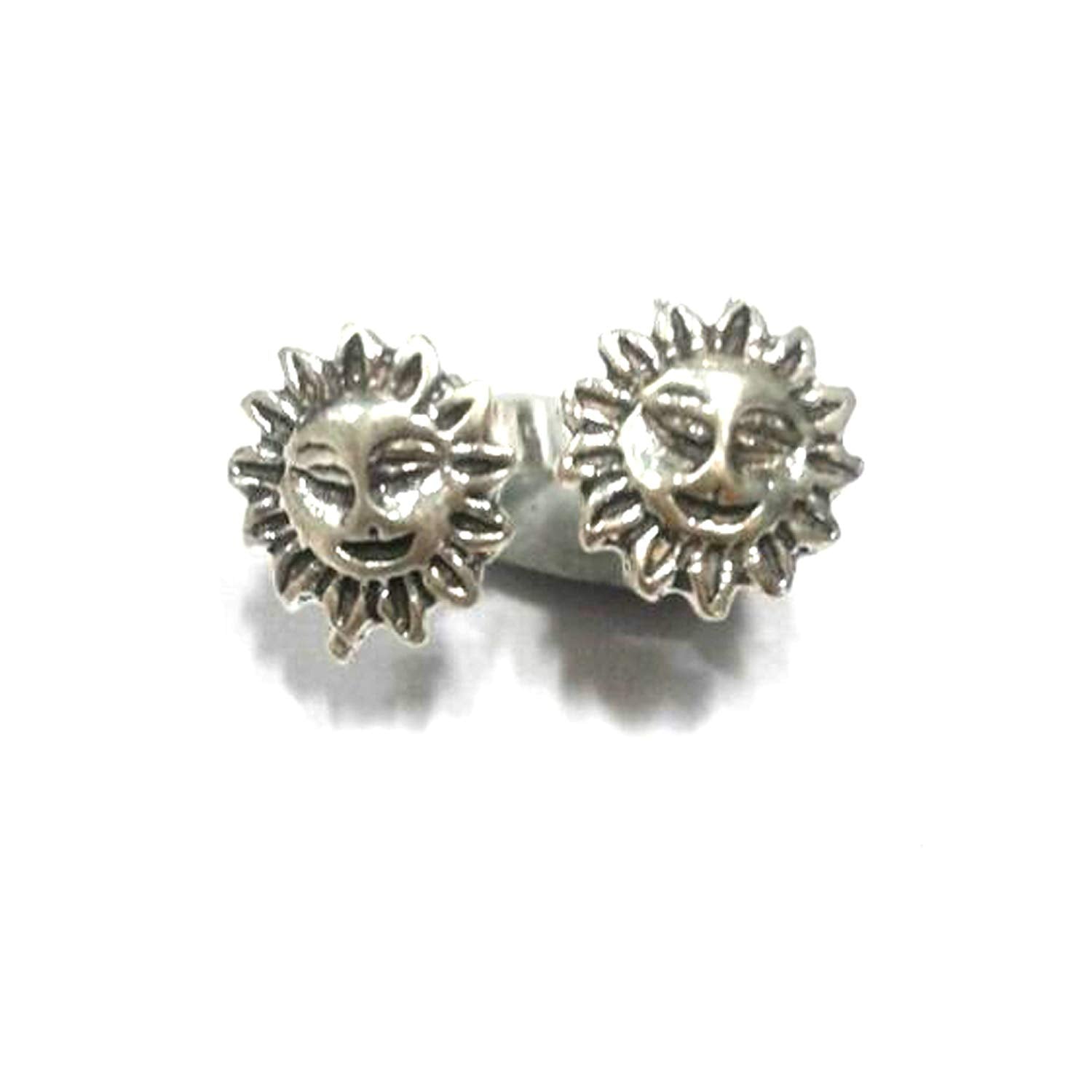 atjewels Oxidised .925 Sterling Silver Moon Stud Earrings For Girl's and Women's For MOTHER'S DAY SPECIAL OFFER - atjewels.in