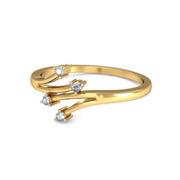 atjewels 14K Yellow Gold Over 925 Silver Round White CZ Bypass Ring For Women's MOTHER'S DAY SPECIAL OFFER - atjewels.in