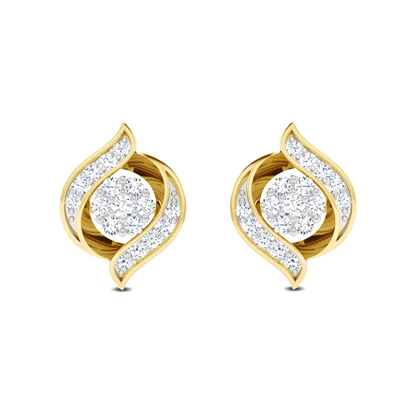 atjewels 0.5 TCW 14K Yellow Gold Over .925 Silver White CZ Stud Earrings For MOTHER'S DAY SPECIAL OFFER - atjewels.in