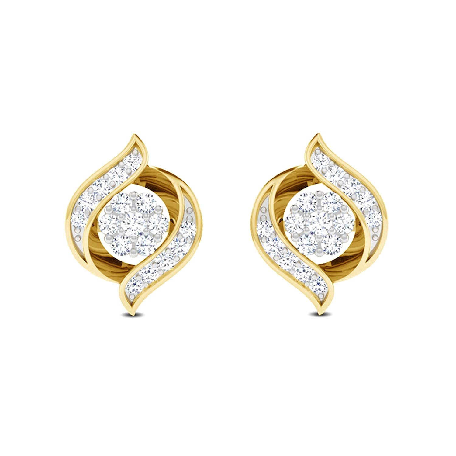 atjewels 0.5 TCW 14K Yellow Gold Over .925 Silver White CZ Stud Earrings For MOTHER'S DAY SPECIAL OFFER - atjewels.in