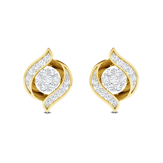 atjewels 0.5 TCW 14K Yellow Gold Over .925 Silver White CZ Stud Earrings For MOTHER'S DAY SPECIAL OFFER - atjewels.in